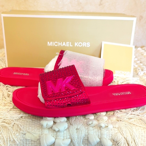 MICHAEL Michael Kors Shoes - Michael Kors 7 NIB Slides BRIGHT Pink